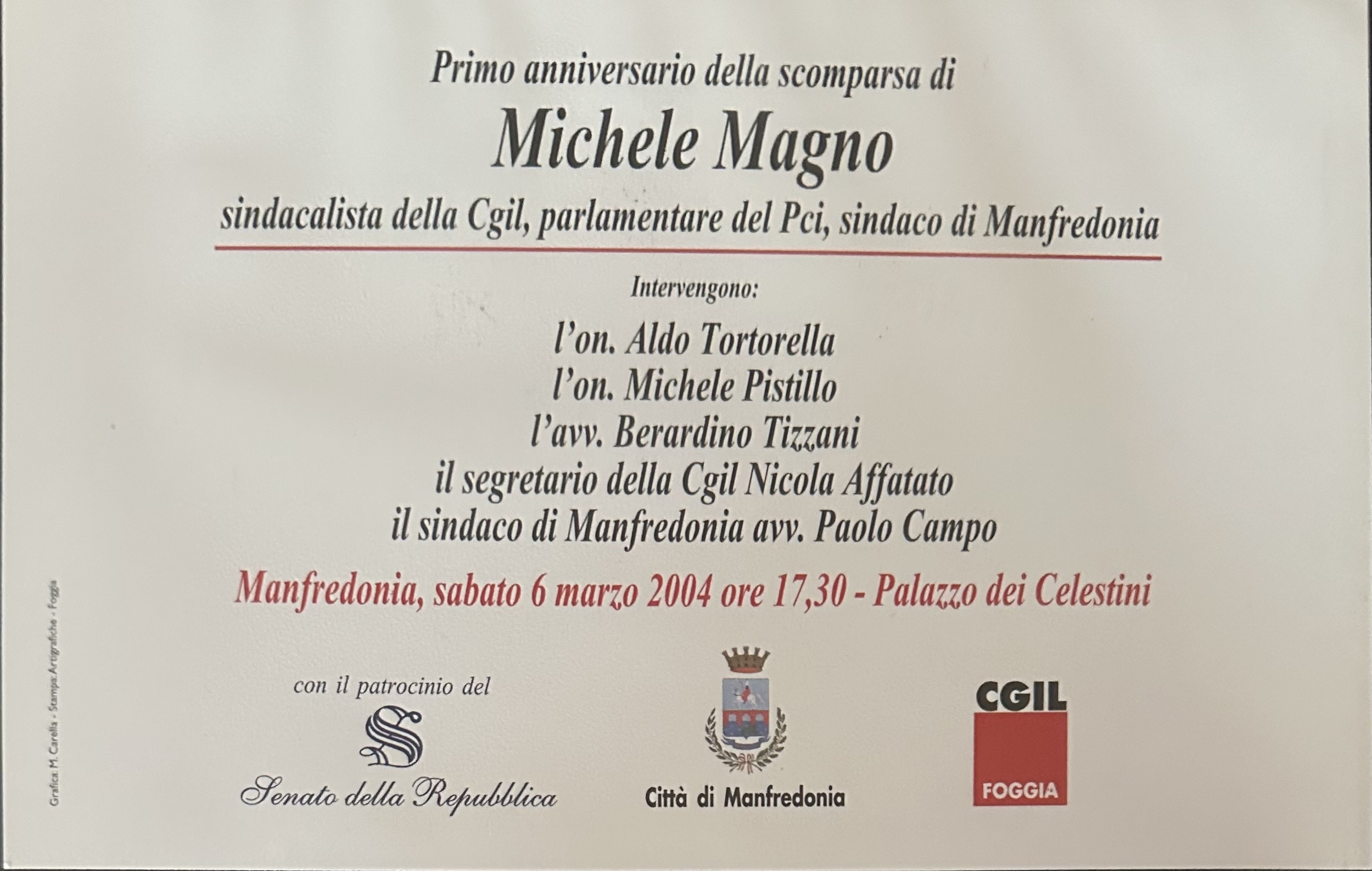 Locandina Michele Magno